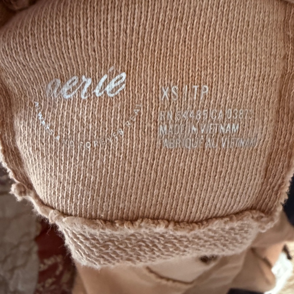 Aerie Vacay Everyday Women XS Oversized V-Neck Sweatshirt Terracotta Slouchy - Picture 6 of 10